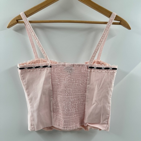 Pacsun Beverly & Beck Light Pink Corset Top – Black Detailing, Size Small - Picture 3 of 8